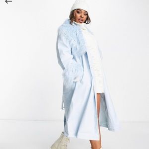ASOS faux fur trim coat